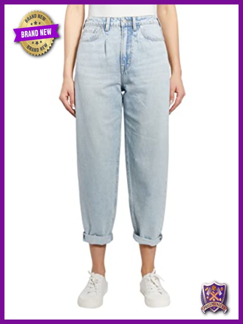 High Rise Denim Jeans Five Pocket Straight Loose Fit